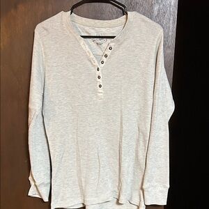 Women's Long Sleeve Henley Top - Cream